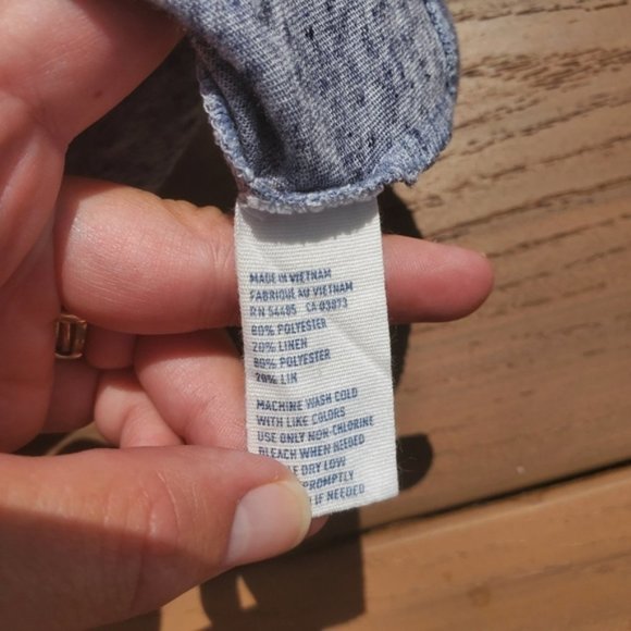 American Eagle Heather Blue Gray Tank Top Scoop Neck Shirt Basic Casual Linen XS - Picture 4 of 6